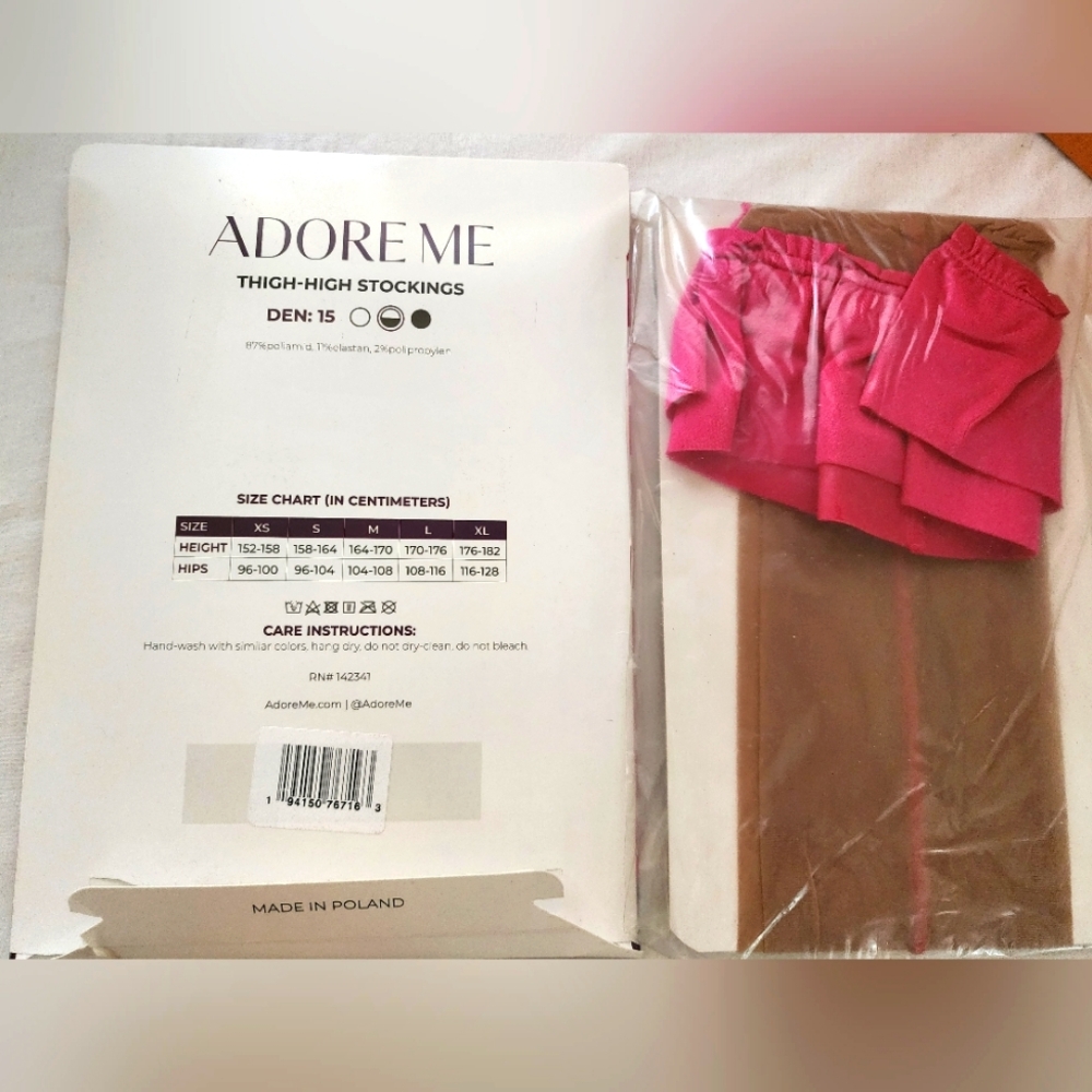 Adore Me Ingrid Dark Pink Stockings